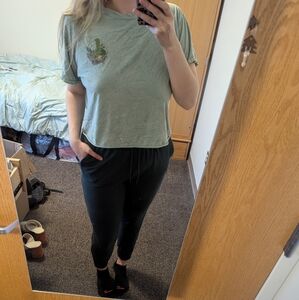 FLX Dark Green Joggers with Zipper Pockets size L